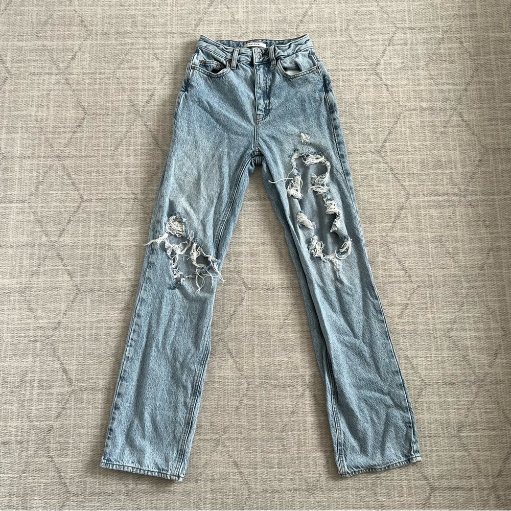 Pacsun Women’s Light Blue Distressed 90s Boyfriend Denim Jeans